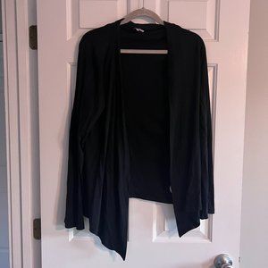 Splendid pima cotton and modal black waterfall open front cardigan long loose